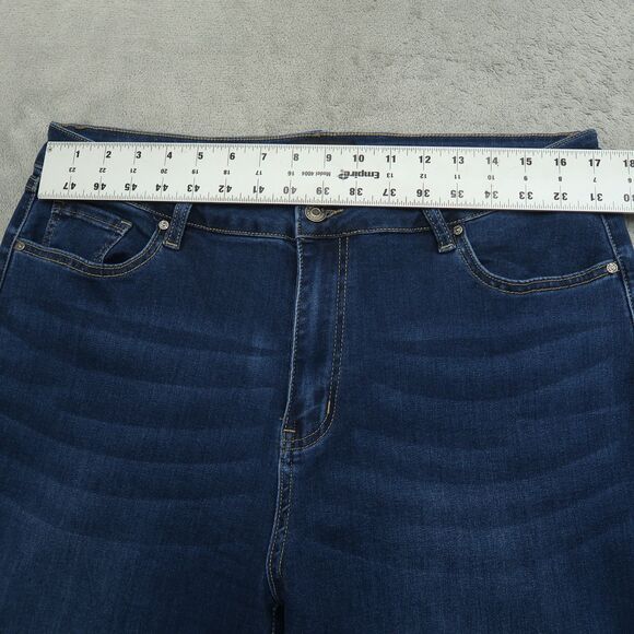 Flying Banana Jeans Women's Size 16S Blue High-Rise Wide-Leg Denim 30" Inseam - Picture 16 of 16